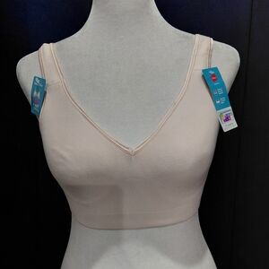 NWT Hanes V-Neck Bralette - Pink